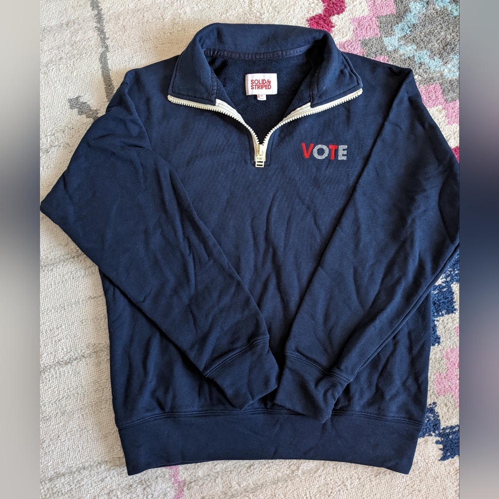 Solid & Striped Quarter-Zip Sweater